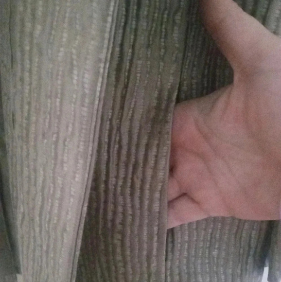 Eileen Fisher Women's Taupe Seersucker Silk Evening Cafe Jacket Size Medium - Picture 7 of 9